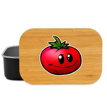 Fröhliche Cartoon Tomate Lächeln - Lunch Box - Schwarz - Vorne