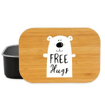 Free Hugs Polar Bear - Polar Bear - Kids - Baby - Lunch Box - black - Front