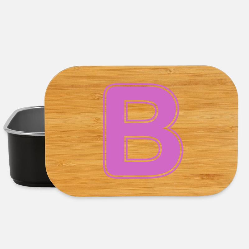 B Letter Alphabet Name Spelling Gift - Lunch Box - black