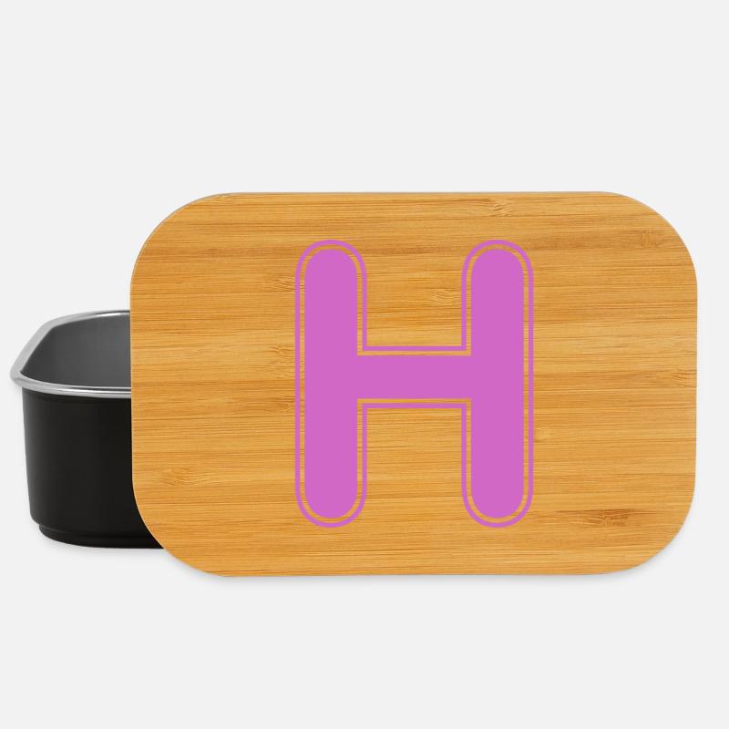 H lettre Alphabet Nom Épeller Cadeau - Boîte à goûter - noir