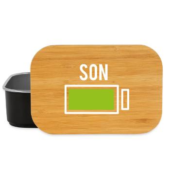 Sohn Partnerlook Partner Bro Batterie Akku Familie - Lunch Box - Schwarz - Vorne