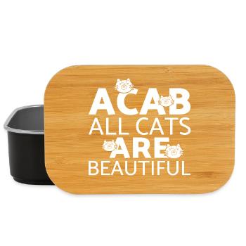 Cat kitten meow domestic cat cat eye cat dam - Lunch Box - black - Front