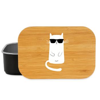 chat cool | reste calme - Boîte à goûter - noir - Devant
