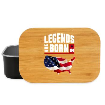Legenden sind in USA geboren / Flagge Geschenk - Lunch Box - Schwarz - Vorne