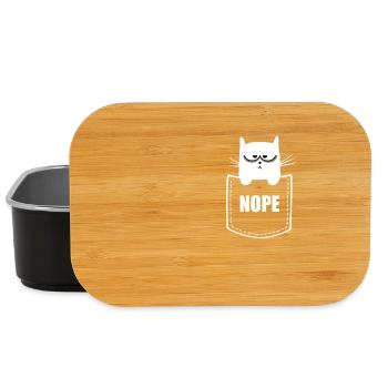 Pocket Cat Grumpy Nope - Funny Cat Design - Lunch Box - black - Front