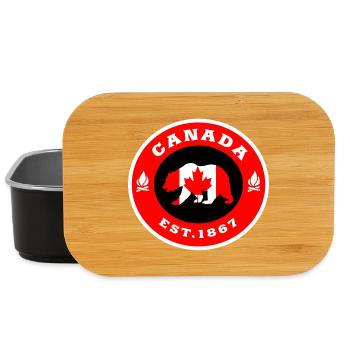 Canada Bear Flag North America Gift - Lunch Box - black - Front