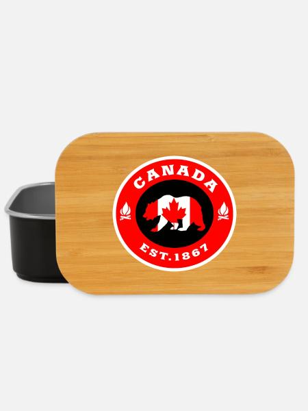 Canada Ours drapeau Amérique du Nord cadeau - Boîte à goûter - noir