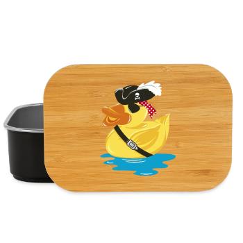 Piraten Gummiente mit einem Piraten Hut - Lunch Box - Schwarz - Vorne