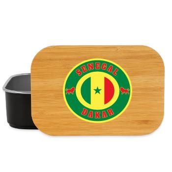 Senegal Dakar / Geschenk Löwe Flagge Afrika Staat - Lunch Box - Schwarz - Vorne