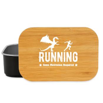 Running Läufer Drache Fitness joggen Geschenk cool - Lunch Box - Schwarz - Vorne