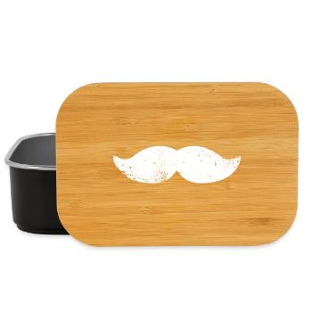 mustache bart schnurbart hipster - Lunch Box - Schwarz - Vorne