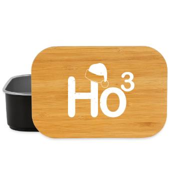 Logo de Noël Ho3 avec casquette - Boîte à goûter - noir - Devant