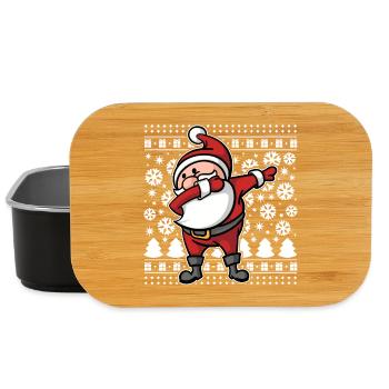 Ugly Christmas Dabbing Santa Claus Christmas - Lunch Box - black - Front