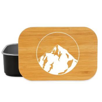 big mountain in a circle - Design - Lunch Box - black - Front