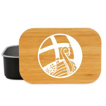 Navire Viking en cercle, dessin Viking - Boîte à goûter - noir - Devant