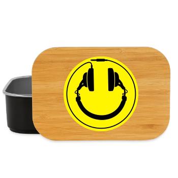 Headphones smiley wire plug - Lunch Box - black - Front
