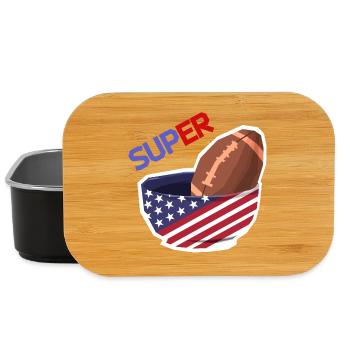 American Football Finale Champion Lustig Team Fan - Lunch Box - Schwarz - Vorne