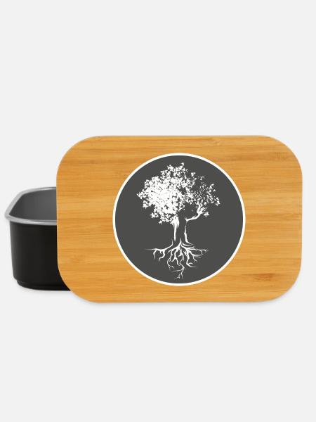 arbre, logo, forêt, nature, illustration, armoiries, nature - Boîte à goûter - noir