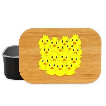 Poussins, Pâques, animaux pour enfants, poussins doux - Boîte à goûter - noir - Devant
