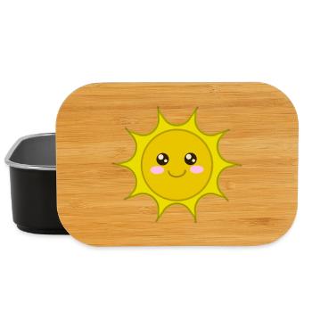 Soleil, mignon mignon soleil, soleil, cool bébé chemise - Boîte à goûter - noir - Devant