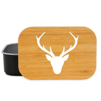 Hirsch Geweih Silhouette Jagd Jger Geschenk - Lunch Box - Schwarz - Vorne
