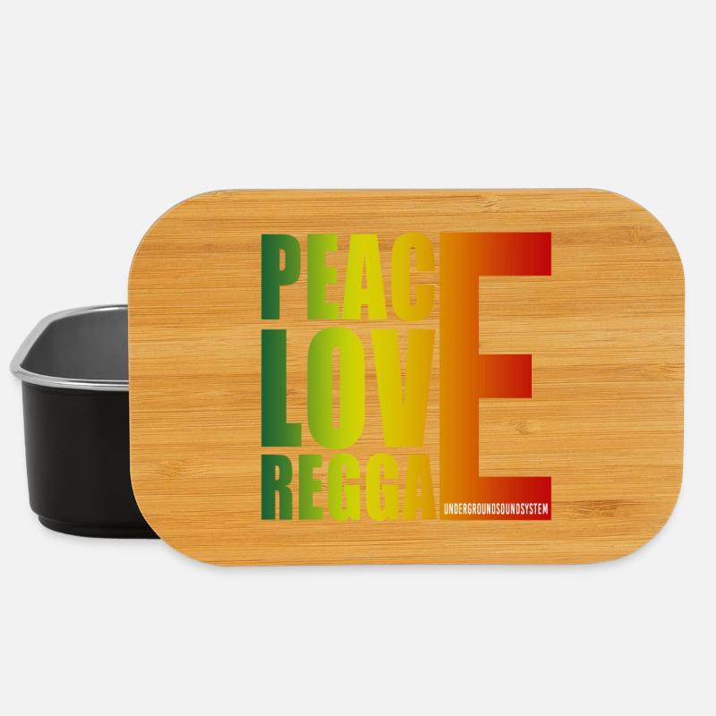Peace Love Reggae Gradient - Lunch Box - Schwarz