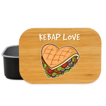 J'aime le coeur kebab kebab fast food burger faim - Boîte à goûter - noir - Devant
