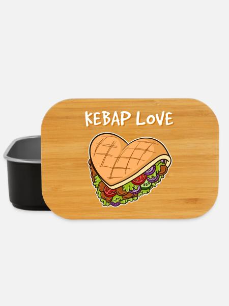 J'aime le coeur kebab kebab fast food burger faim - Boîte à goûter - noir