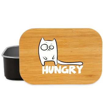 Chats affamés de chat drôle - Boîte à goûter - noir - Devant