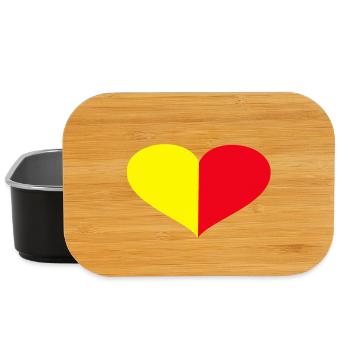 Le cœur bat jaune rouge - Boîte à goûter - noir - Devant