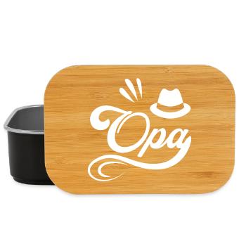 Opa Opi Großvater Vatertag Legende Geburtstag - Lunch Box - Schwarz - Vorne