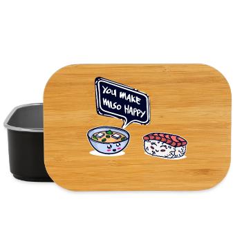 Sushi miso soup favorite food meal meal - Lunch Box - black - Front