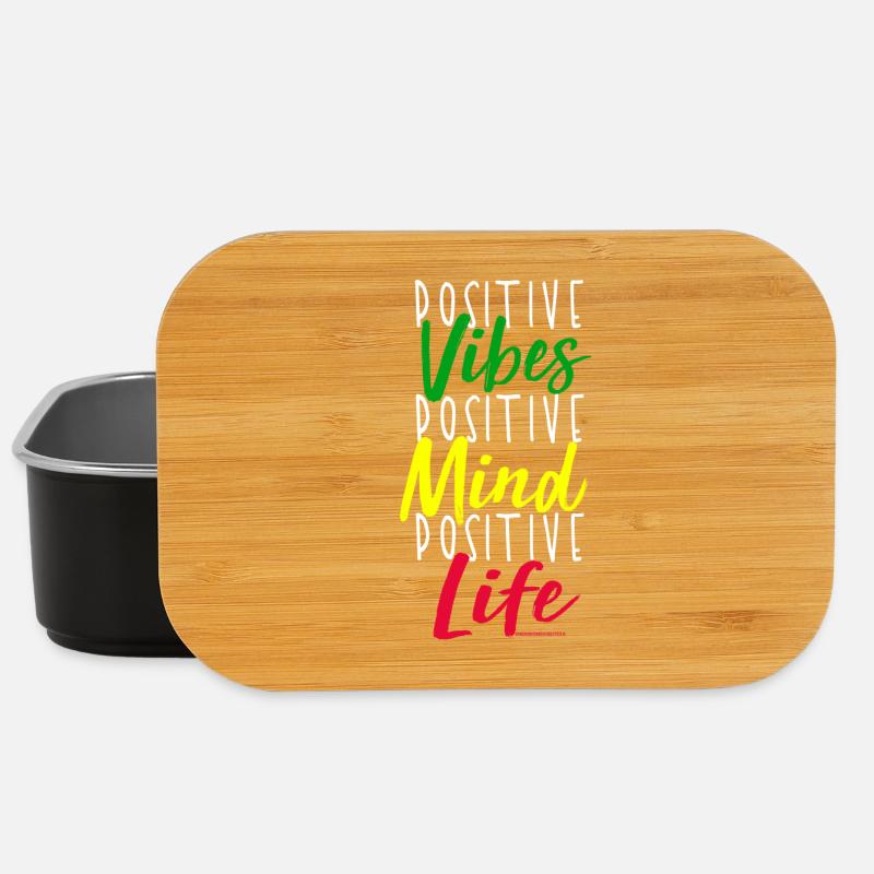 Positive Vibes Mindset Motiv - Lunch Box - Schwarz