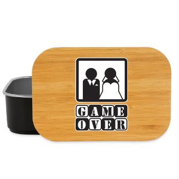 Junggesellenabschied Junggesellin Game Over Spruch - Lunch Box - Schwarz - Vorne