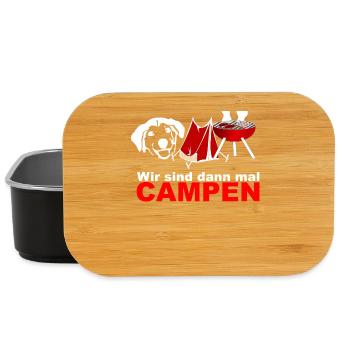 WIR SIND dann mal campen dog hund Camper Zelten - Lunch Box - Schwarz - Vorne