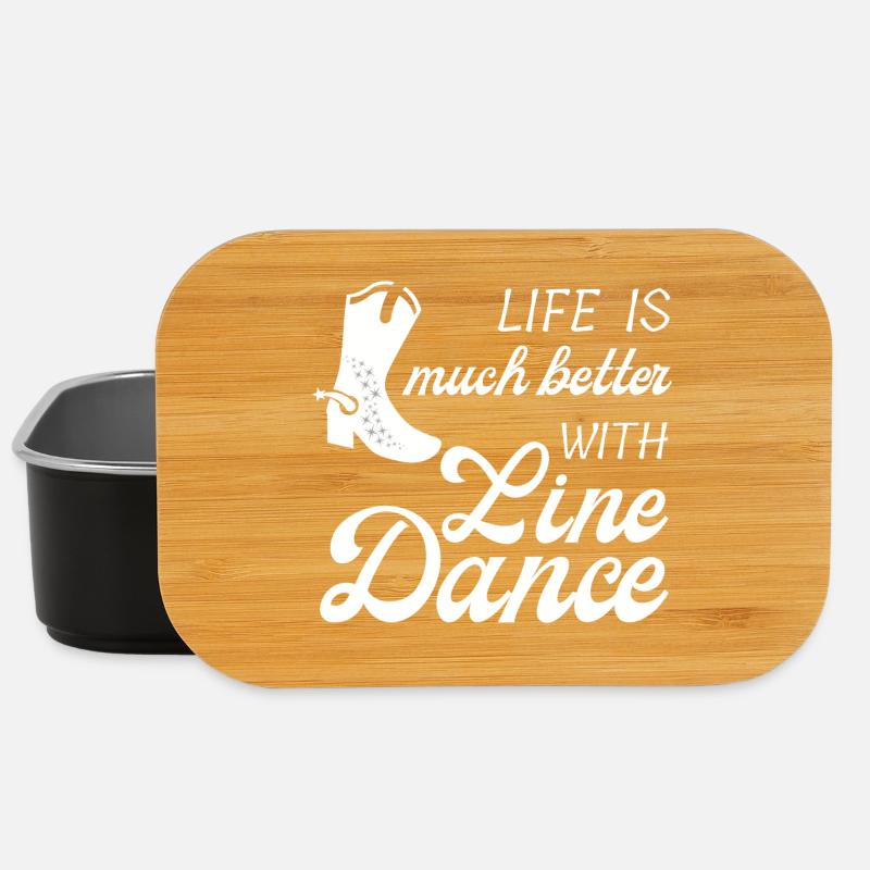 Geschenkidee: Live is much better with Line Dance - Lunch Box - Schwarz