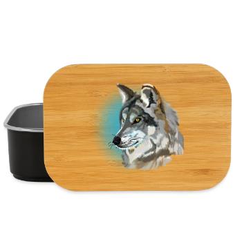 wolf - Lunch Box - black - Front