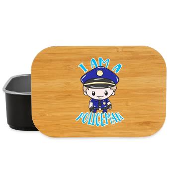 I Am a Policeman Cartoon - Lunch Box - black - Front