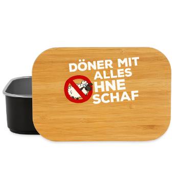 Döner Kebab Kebap Schaf Scharf Spruch Lustig - Lunch Box - Schwarz - Vorne