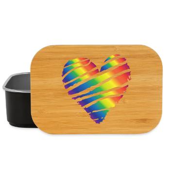 Coeur coloré tremblement de coeur amour saint valentin - Boîte à goûter - noir - Devant