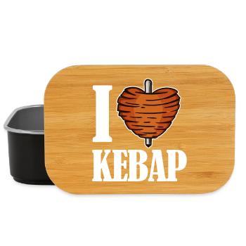 I love kebab kebab kebab heart saying Funny - Lunch Box - black - Front
