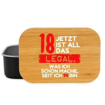 Lustig Spruch 18. Geburtstag Achtzehn Jahre Humor - Lunch Box - Schwarz - Vorne