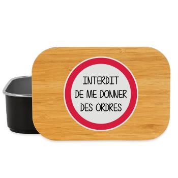 Interdit de me donner des ordres - Enfant - Bébé - Boîte à goûter - noir - Devant