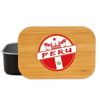 Peru circle in the national colors - Lunch Box - black - Front