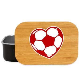 J'aime le football football fan footballeur coeur - Boîte à goûter - noir - Devant