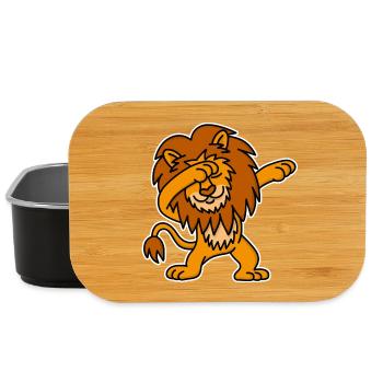 Dab dabbing Lion Danse marrant gamins cadeau - Boîte à goûter - noir - Devant