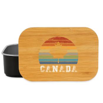 Conception / cadeau de feuille d'érable vintage du Canada - Boîte à goûter - noir - Devant