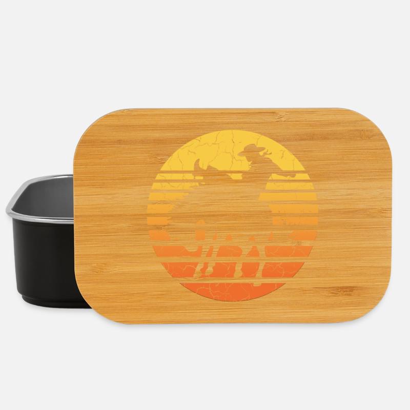 Cavalier cow-boy au coucher du soleil - Boîte à goûter - noir