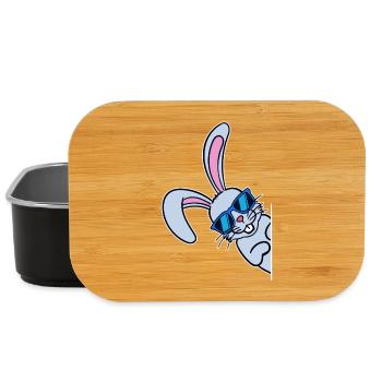 Lapin de Pâques cool Lapin de Pâques Joyeuses Pâques - Boîte à goûter - noir - Devant