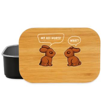 Chocolate Bunny Chocolate Easter Bunny Funny Saying - Lunch Box - black - Front
